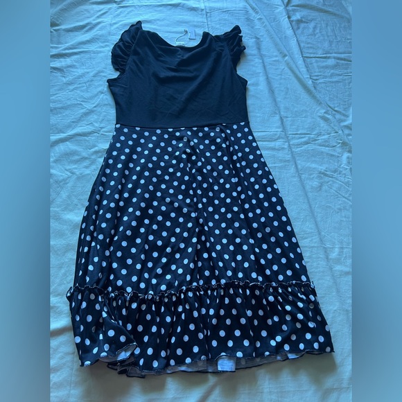 Sisidolls Size M Polka Dot Dress Length 38” Short Sleeve Side Pockets #1701 - Picture 5 of 6